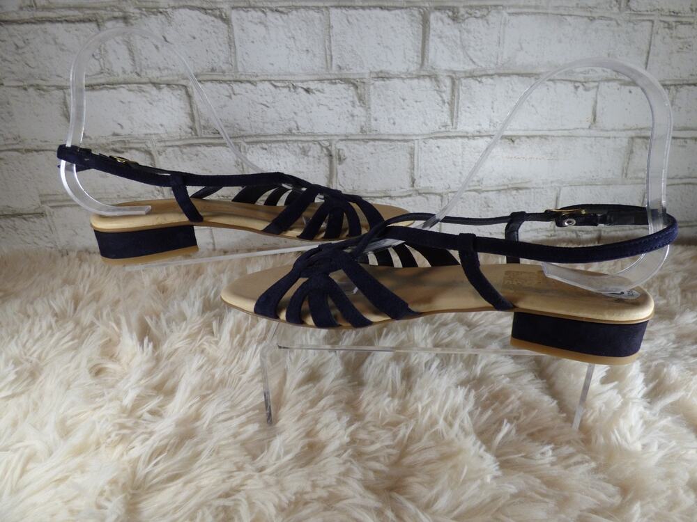 Paul Green Blue Suede Leather Rumi Open Toe Sandals 6.5 NEW